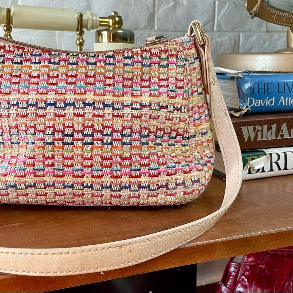 Vintage 90s Y2K Liz Claiborne Rainbow Woven Mini Purse Shoulder Bag - Picture 9 of 14